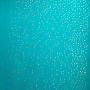 Отрез кожзама с тиснением золотой фольгой, дизайн Golden Mini Drops Turquoise, 50см х 25см