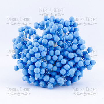 Set of lacquer guelder rose berries, mini Light blue, 20pcs