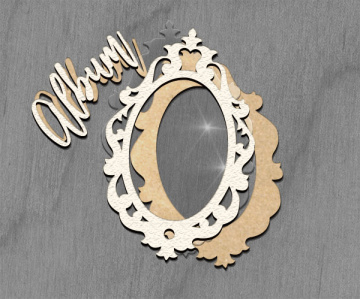 Mega shaker dimension set, 15cm x 15cm, Figured frame Oval Mirror - 2