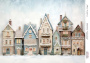 Decoupage card «Christmas houses-020» #000870, 21cm x 29,7cm