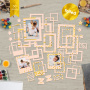 Set of cardboard photo frames with gold foil #2, Beige,  50pcs - 1