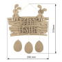 Wooden DIY coloring set, pendant plate "Happy easter" with fun bunnies and Easter decor, #017 - 1