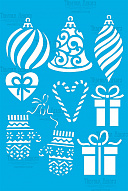 Stencil for crafts 15x20cm "Christmas items" #303