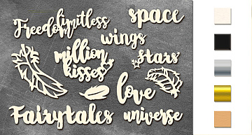 Chipboard embellishments set, "Enjoy freedom 5" #060