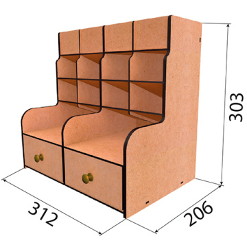 Desk organizer for markers, pencils, pens, art and writing utensils, 31 x 20 x 30 cm, Kit #411 - 2