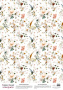 Deco vellum colored sheet Floral abstraction, A3 (11,7" х 16,5")