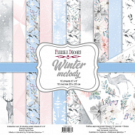 Double-sided scrapbooking paper set  "Winter melody" 8”x8” 