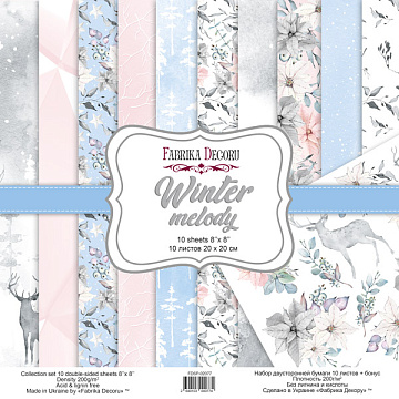 Doppelseitiges Scrapbooking-Papierset "Wintermelodie", 20 x 20 cm, 10 Blätter