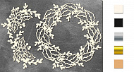 Chipboards set Mistletoe wreath with berries  #639