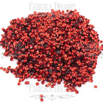 Sequins Round cups, red metallic, #313 - 2