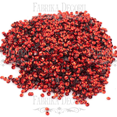 Sequins Round cups, red metallic, #313 - 2 Sequins Round cups, red metallic, #313 - 2