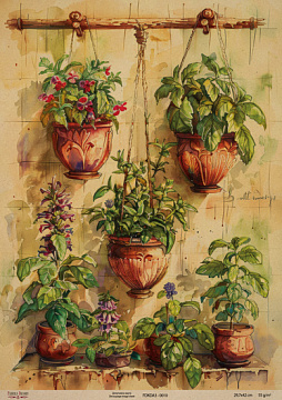 Kraftowy papier do decoupage, 29,7x42cm, „Botanica Kraft”, #0010