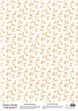Deco vellum colored sheet Peach roses background, A3 (11,7" х 16,5")