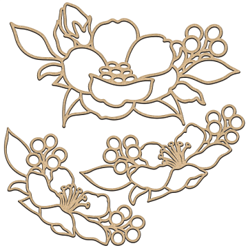 Set of MDF ornaments for decoration #222