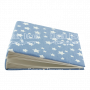 Blankoalbum mit weichem Stoffeinband Blaue Sterne 20cm x 20cm