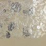 Stück PU-Leder zum Buchbinden mit silbernem Muster Silver Peony Passion, Farbe Beige, 50 cm x 25 cm