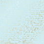 Arkusz papieru jednostronnego wytłaczanego złotą folią, wzór Złoty Tekst Niebieski 30,5x30,5cm 
