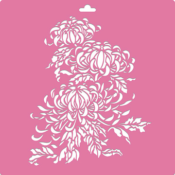 Stencil for decoration XL size (30*30cm), Asters, #205
