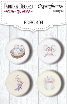 Set of 4pcs flair buttons for scrabooking My little mousy girl #404