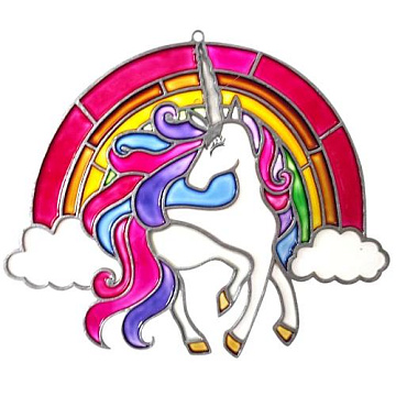 Art Stained Glass Kit “Unicorn on the Rainbow", for painting by numbers