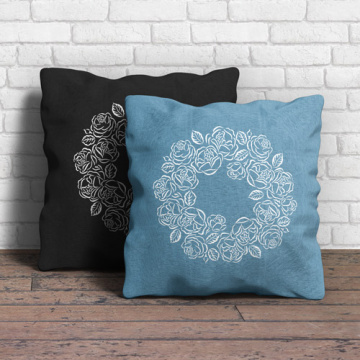 Stencil for decoration XL size (30*30cm), Wreath of roses, #206 - 2