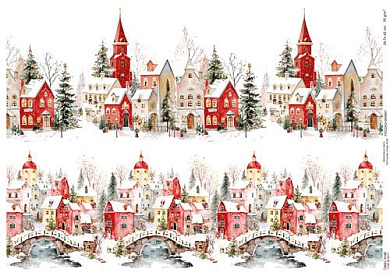 Decoupage Card Houses (Curb)-1, #0947, 29.7x42cm