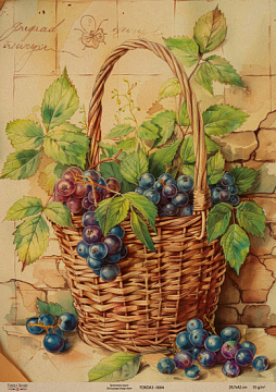 Kraftowy papier do decoupage, 29,7x42cm, „Botanica Kraft”, #0004