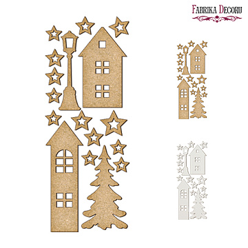 Set of mdf elements for decorating #155