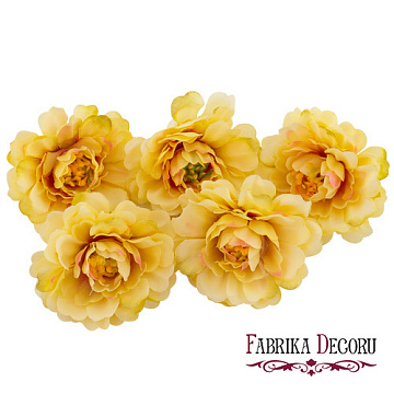 Peony flower yellow, 1 pc