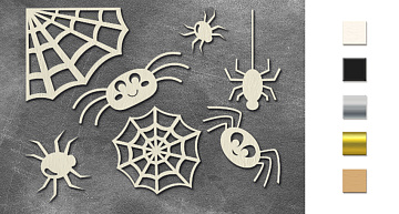 Chipboard embellishments set, Little Spiders #818