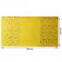 Piece of PU leather with gold stamping, pattern Golden Stars Yellow, 50cm x 25cm - 0