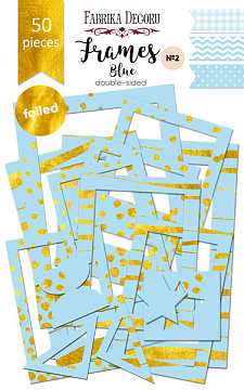 Fotorahmen-Set aus Karton mit Goldfolie #2, Blau, 50St