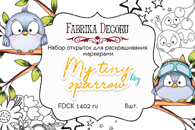 набор открыток для раскрашивания маркерами my tiny sparrow boy ru 8 шт 10х15 см