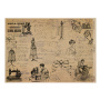 Einseitiges Kraftpapier Satz für Scrapbooking Vintage women's world 42x29,7 cm, 10 Blatt 