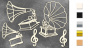 Chipboard embellishments set, Gramophone  #667
