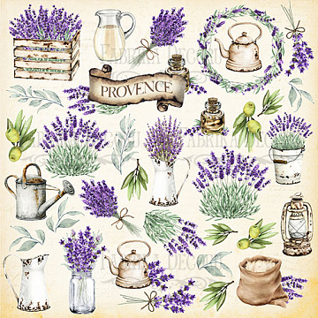 Sheet of images for cutting. Collection "Lavender Provence"