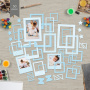 Set of cardboard photo frames #2, Blue, 50 pcs - 1