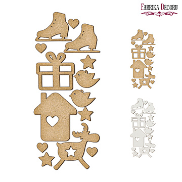 Set of mdf elements for decorating #159