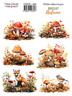 набор наклеек (стикеров) 6 шт bright autumn #369