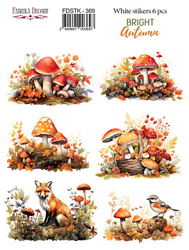 Set of stickers 6 pcs Bright Autumn #369