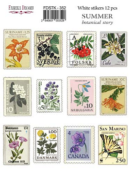 Set of stickers 12 pcs Summer botanical story #352
