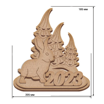 заготовка для декорирования зайчик с ёлочками #517  - 2