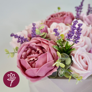 surprise box with soap foam flowers "gentle touch", 300 x 300 x 300 mm - 2