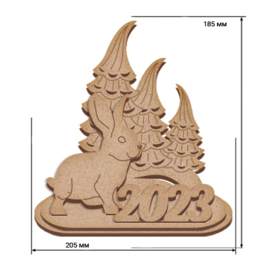 заготовка для декорирования зайчик с ёлочками #517  - 2