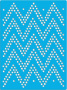 Stencil reusable, 15 cm x 20 cm Chevron dots, #446