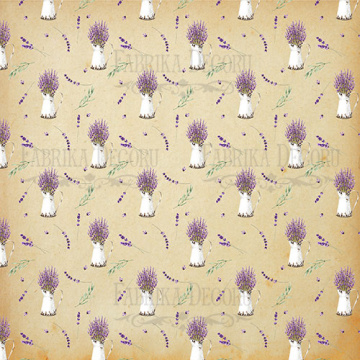 Sheet of double-sided paper for scrapbooking Lavender Provence #22-03 12"x12" - 2