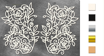 Chipboard embellishments set, Rose ornament #544