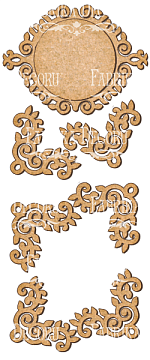 Set of MDF ornaments for decoration #73