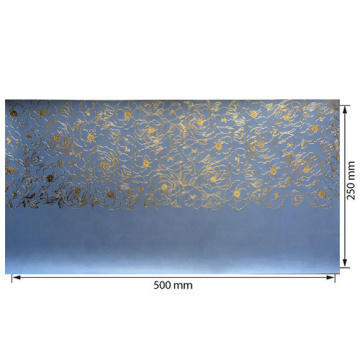 Piece of PU leather for bookbinding with gold pattern Golden Pion Heavenly, 50cm x 25cm - 2