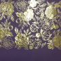 Stück PU-Leder zum Buchbinden mit Goldmuster Golden Peony Passion, Farbe Violett, 50 cm x 25 cm